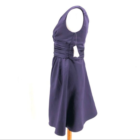 David’s Bridal Purple Lapis Sleeveless V-Neck Special Occasion Cocktail Dress s - Picture 3 of 7